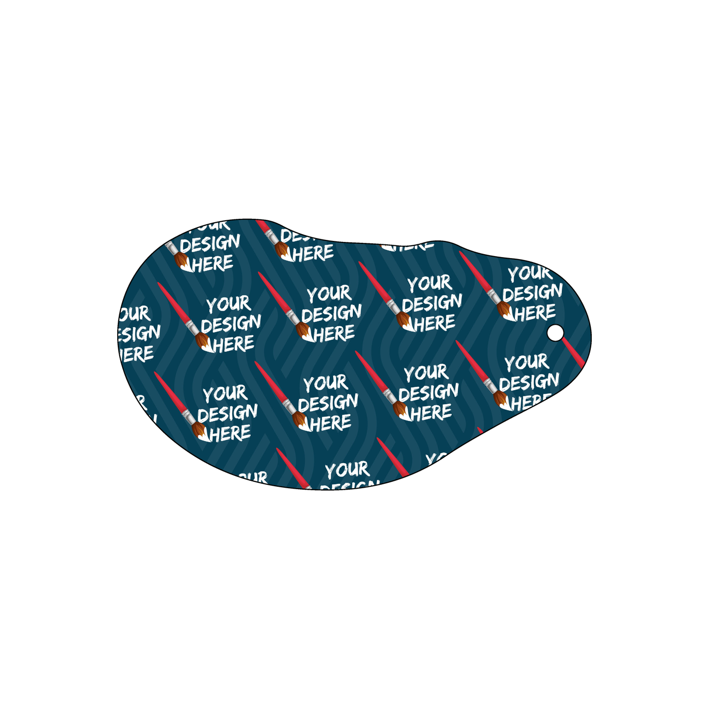 Custom Plastic 3.5" x 2" Ear Shape with Hole Tags