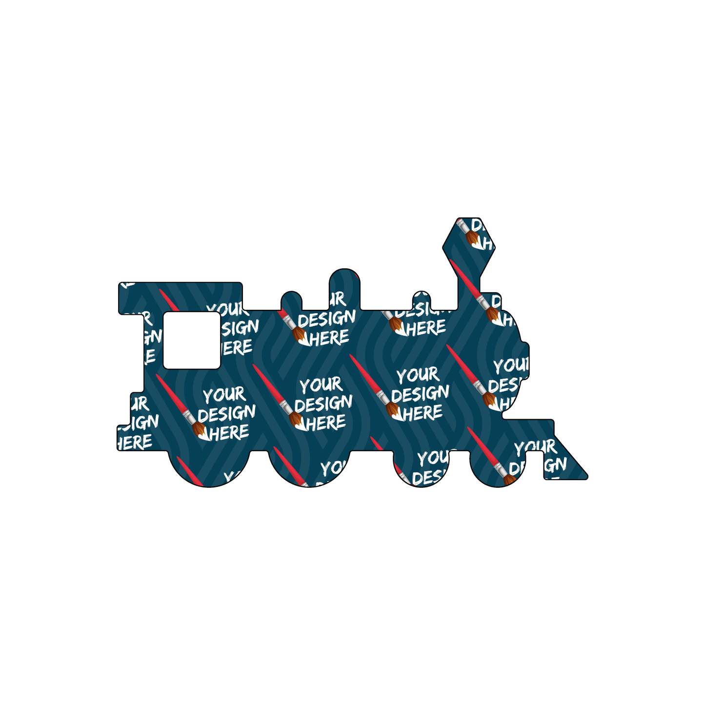 Custom Plastic 3.5" x 2" Train Shape Cards