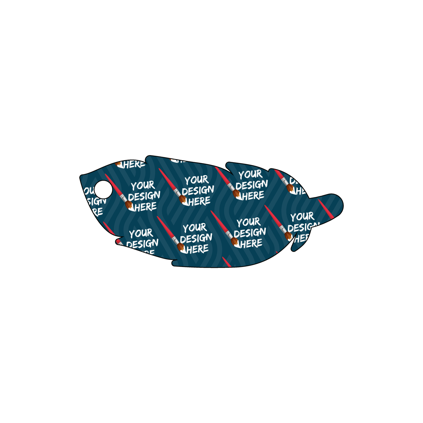 Custom Plastic 2.65" x 1.125" Feather Shape Key Tags