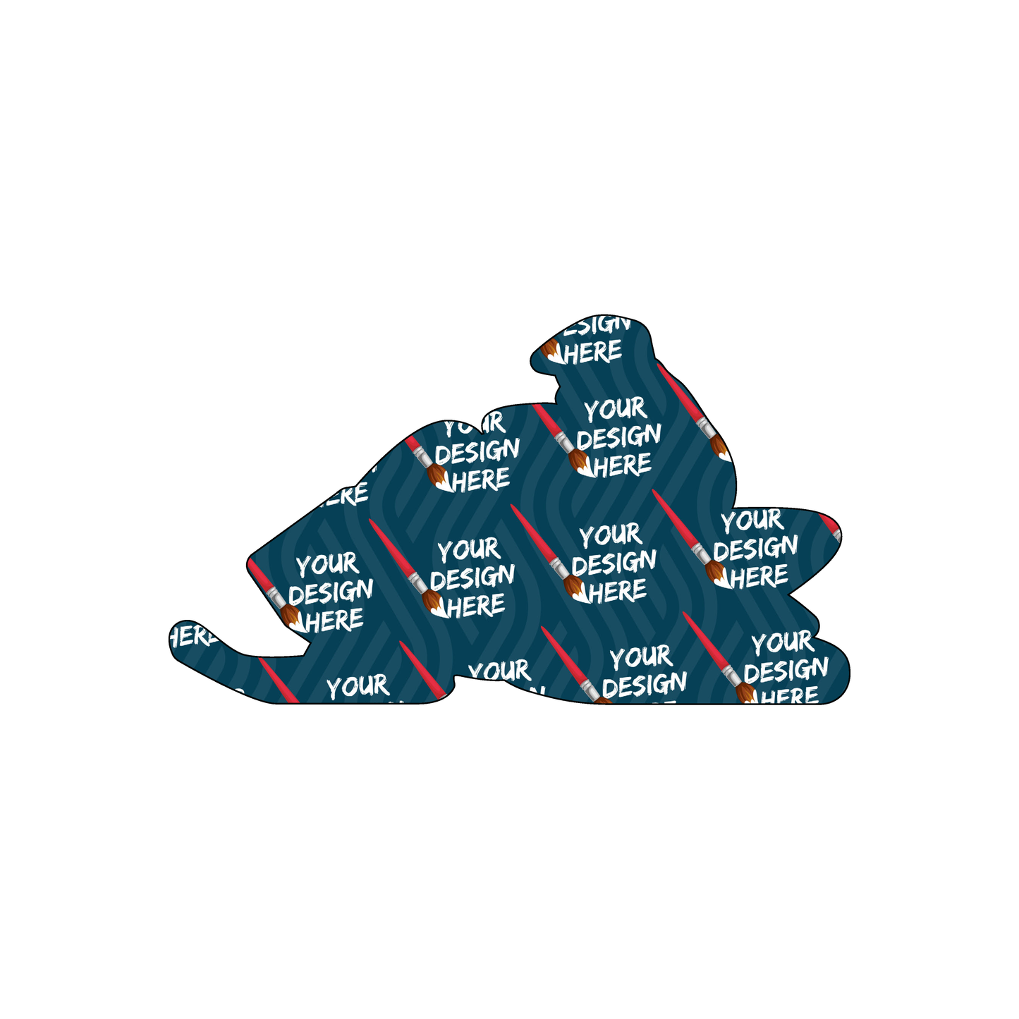 Custom Plastic 3.5" x 2" Snowmobile Shape Cards