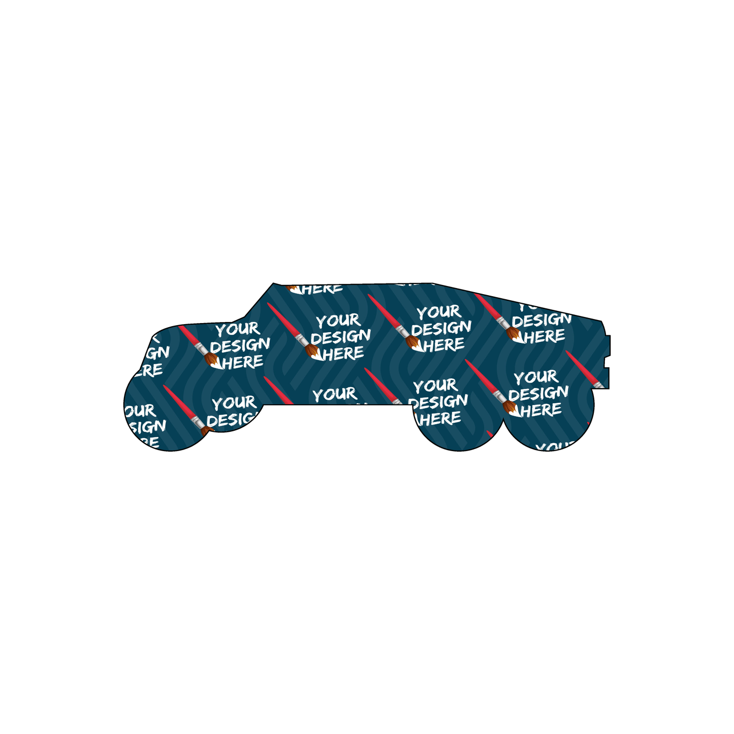 Custom Plastic 3.375" x 1.1635" Hummer Shape Cards