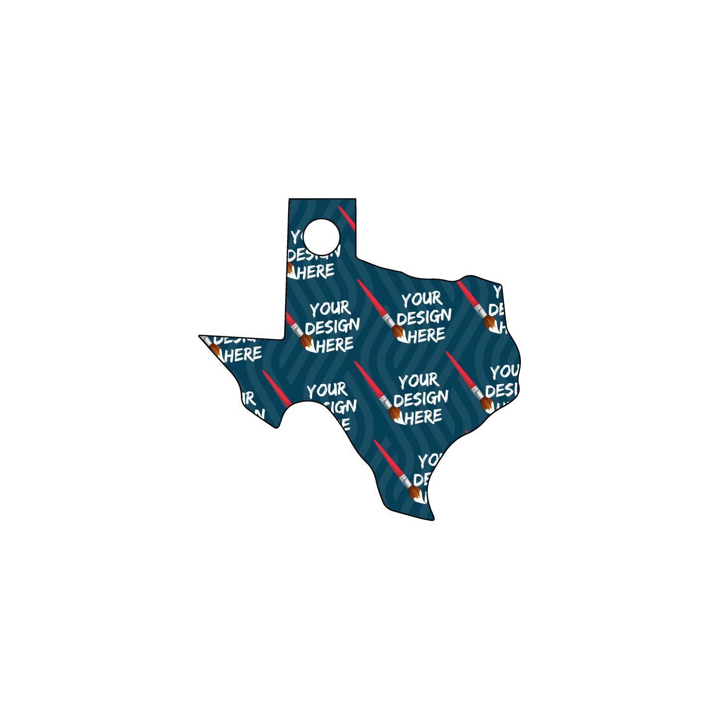 Custom Plastic 2" x 2" Texas Shape Key Tags