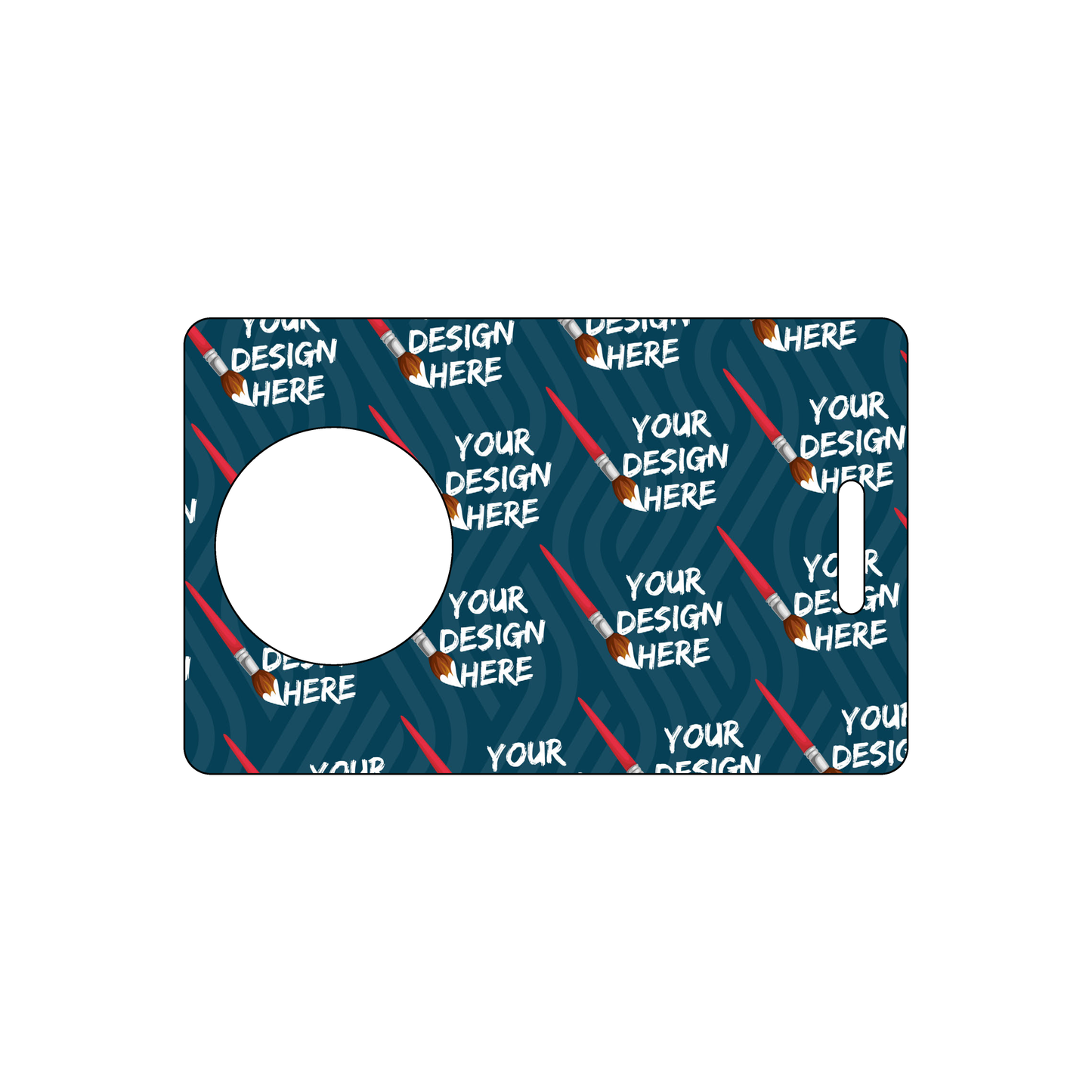 Custom Plastic 3.375" x 2.125" Luggage Tags with Large Circle Punch-Out