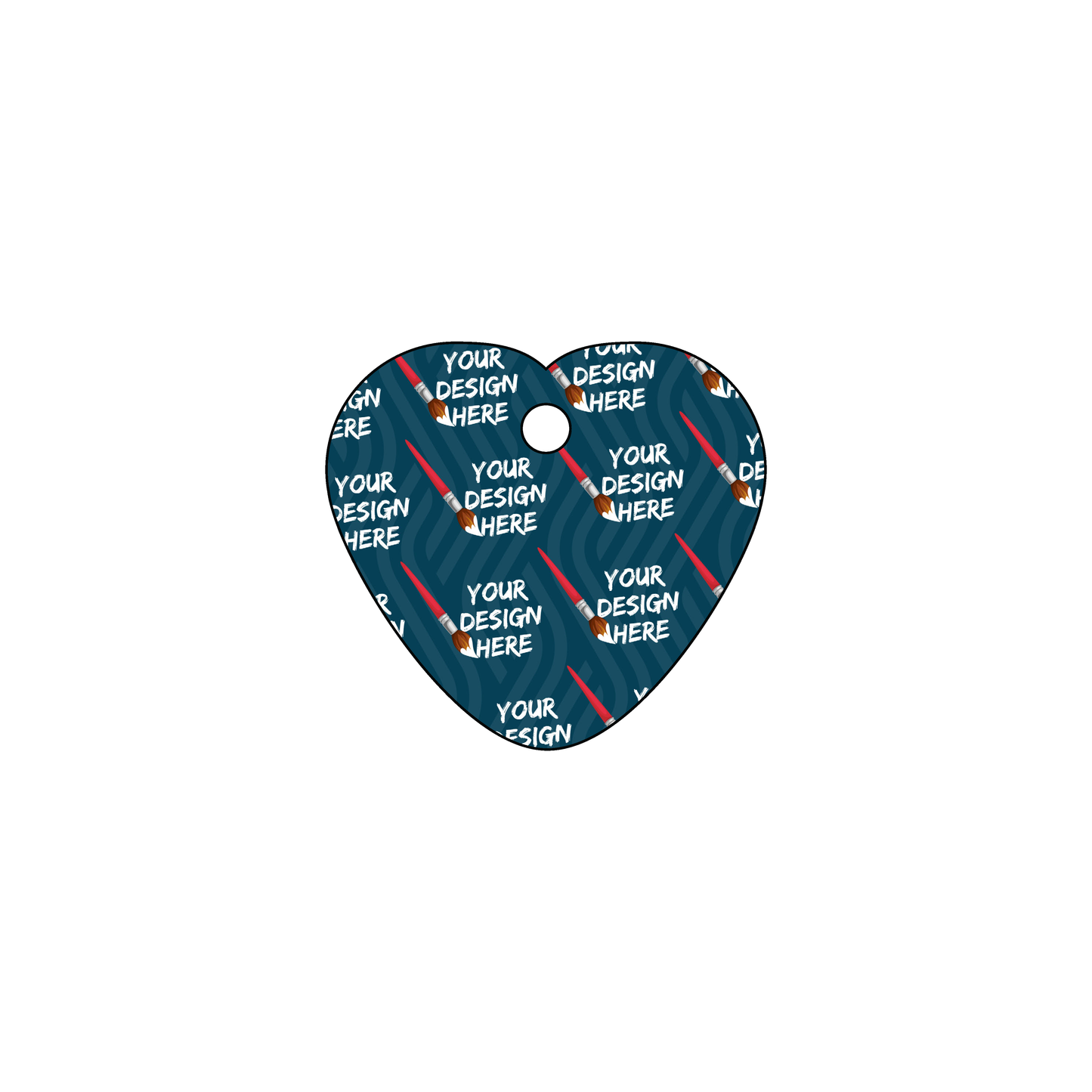 Custom Plastic 1.35" x 1.25" Heart Shape Key Tags