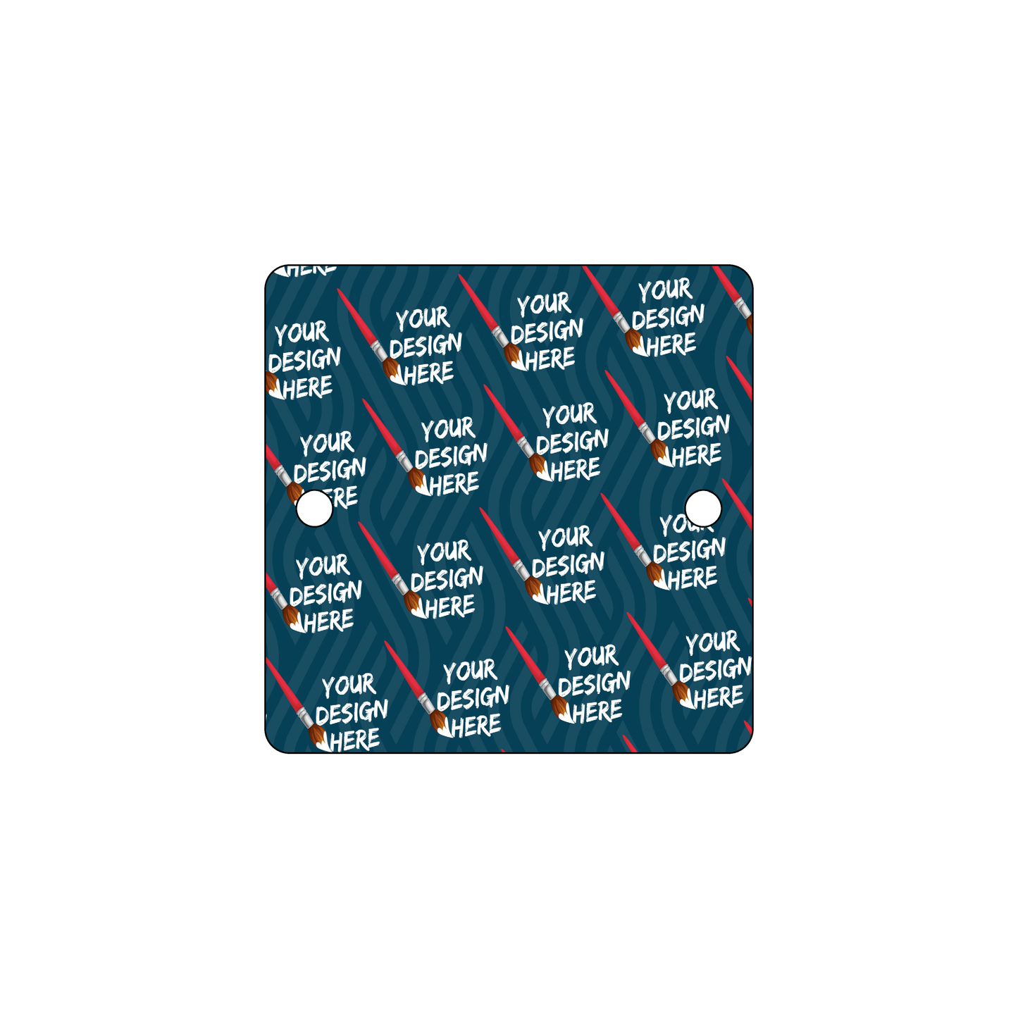 Custom Plastic 2.5" x 2.5" Square with Two Holes Tags