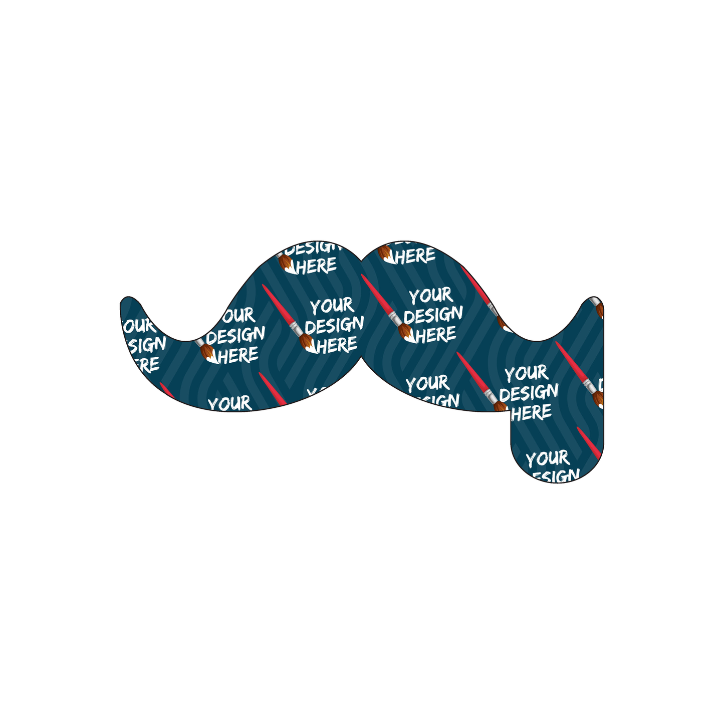 Custom Plastic 3.5" x 1.75" Mustache Shape Cards