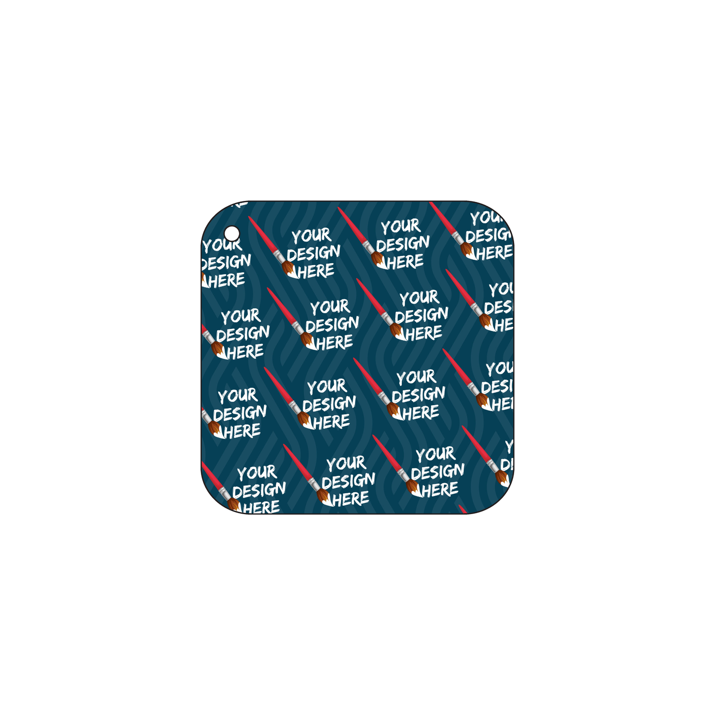 Custom Plastic 1.875" x 1.875" Square Key Tags