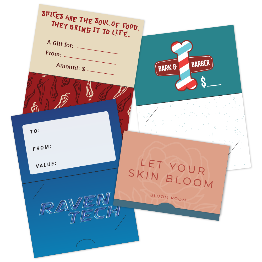 Custom Gift Card Backers