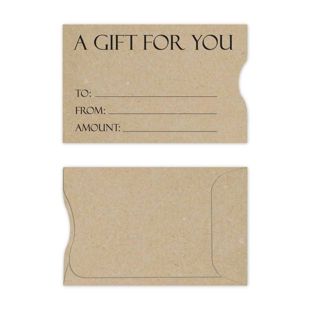 Kraft Paper Gift Card Sleeves - 50 Pack