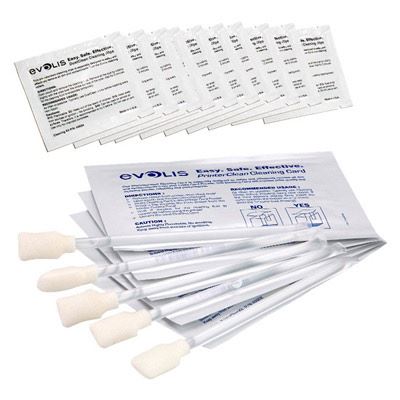 Evolis Complete Cleaning Kit - Cards, Swabs, and Wipe Pouches