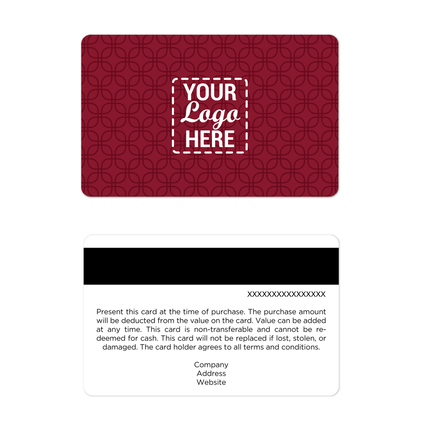 Verosa Gift Cards – Custom Red Design with Your Logo