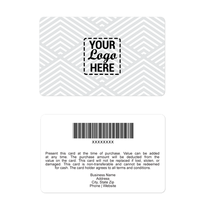 iPOS White Design 'Your Logo' Gift Cards