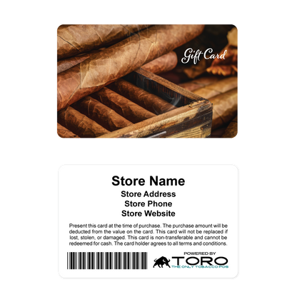 Toro Cigar POS Gift Cards - Cigar Box