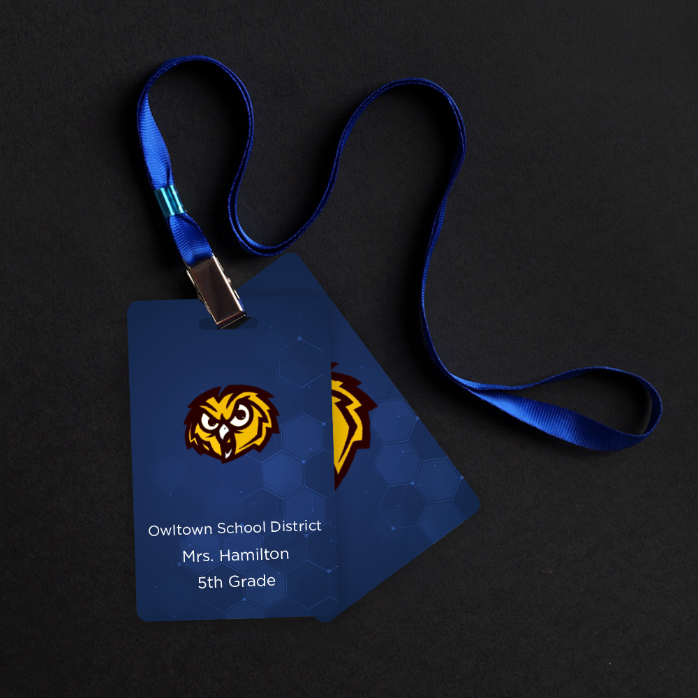 Blue Hexagon Student ID Badges