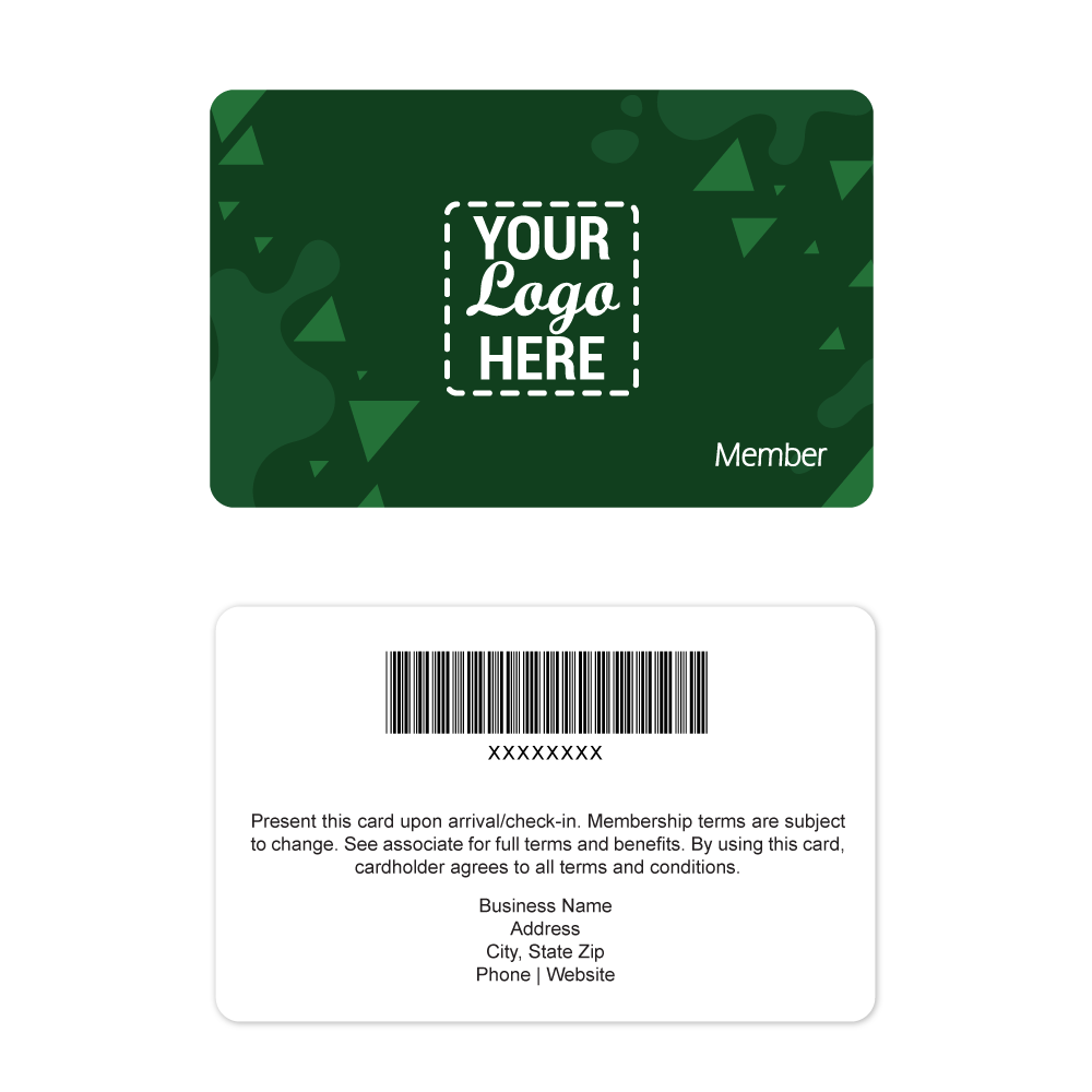 Bond Sports Green Bubbles & Triangles Membership Cards