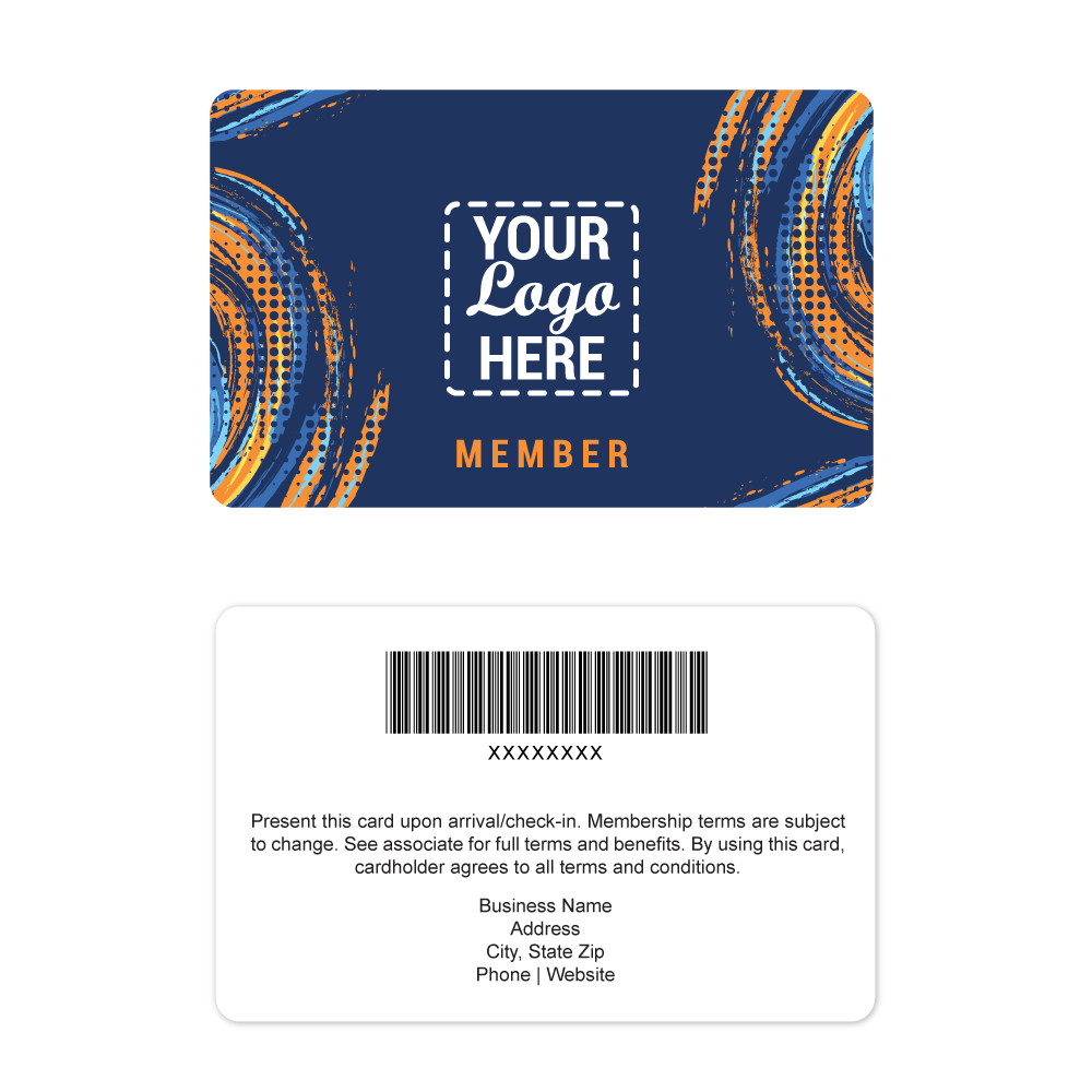 Bond Sports Blue and Orange Brush Membership Cards