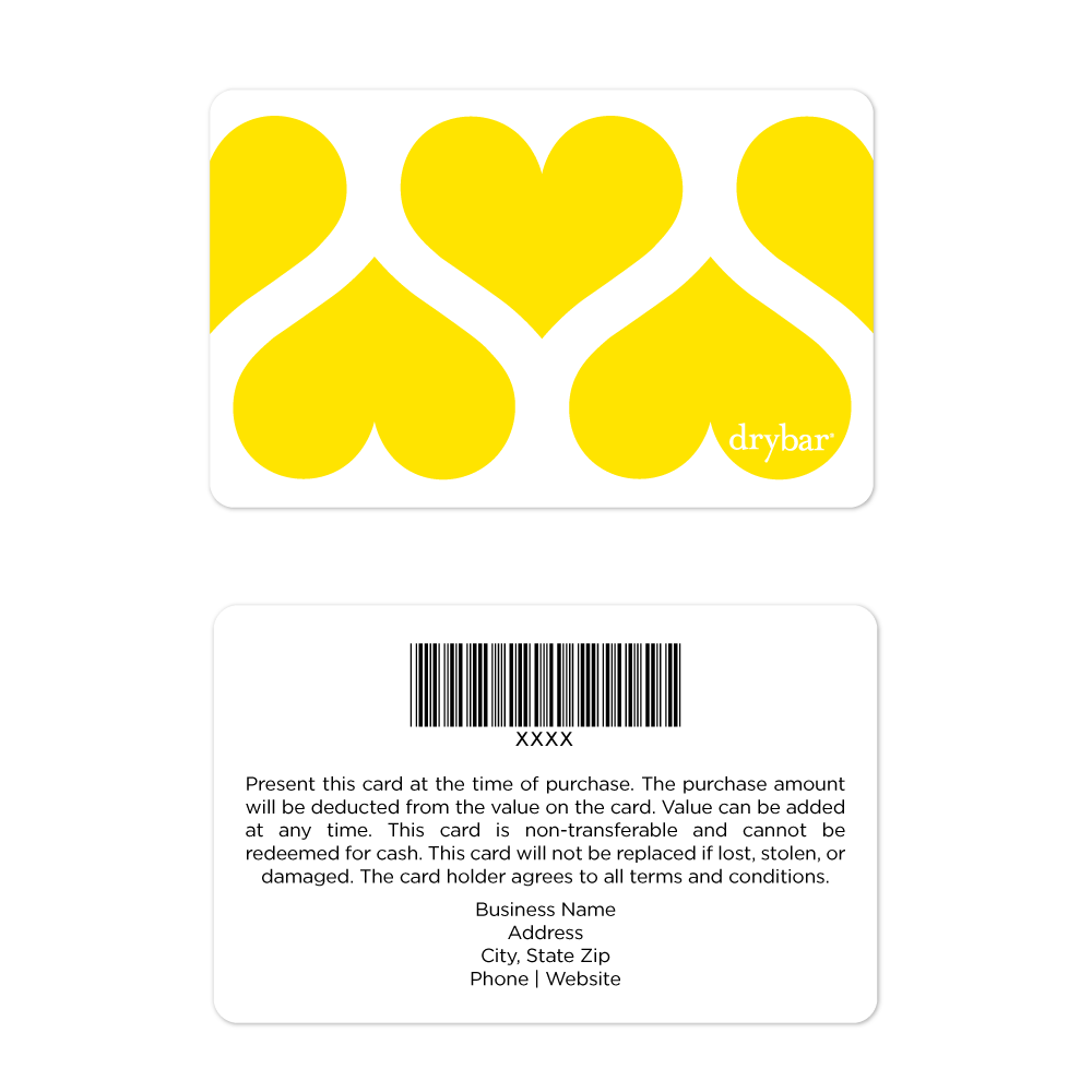 Drybar Gift Card - Yellow Hearts
