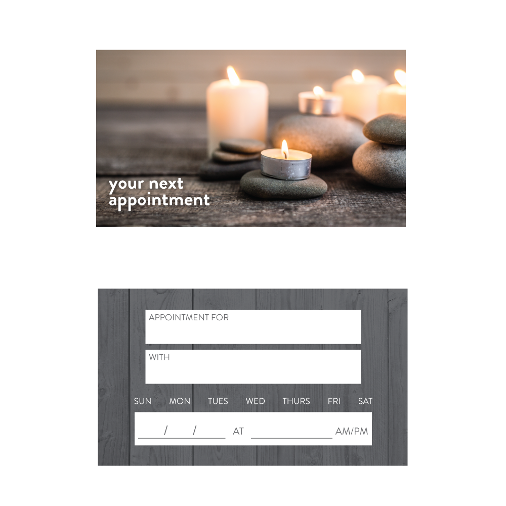 Shortcuts Spa Appointment Card