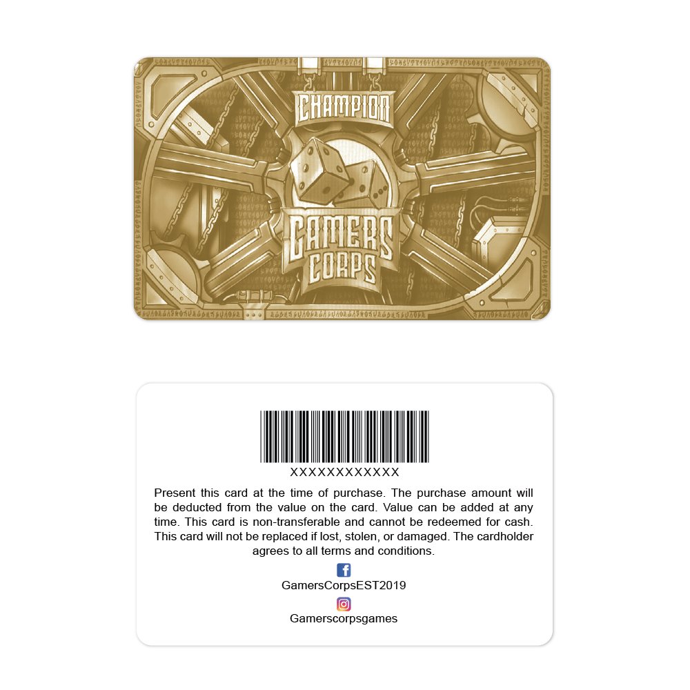 Gamers Corps - Gold Membership Card