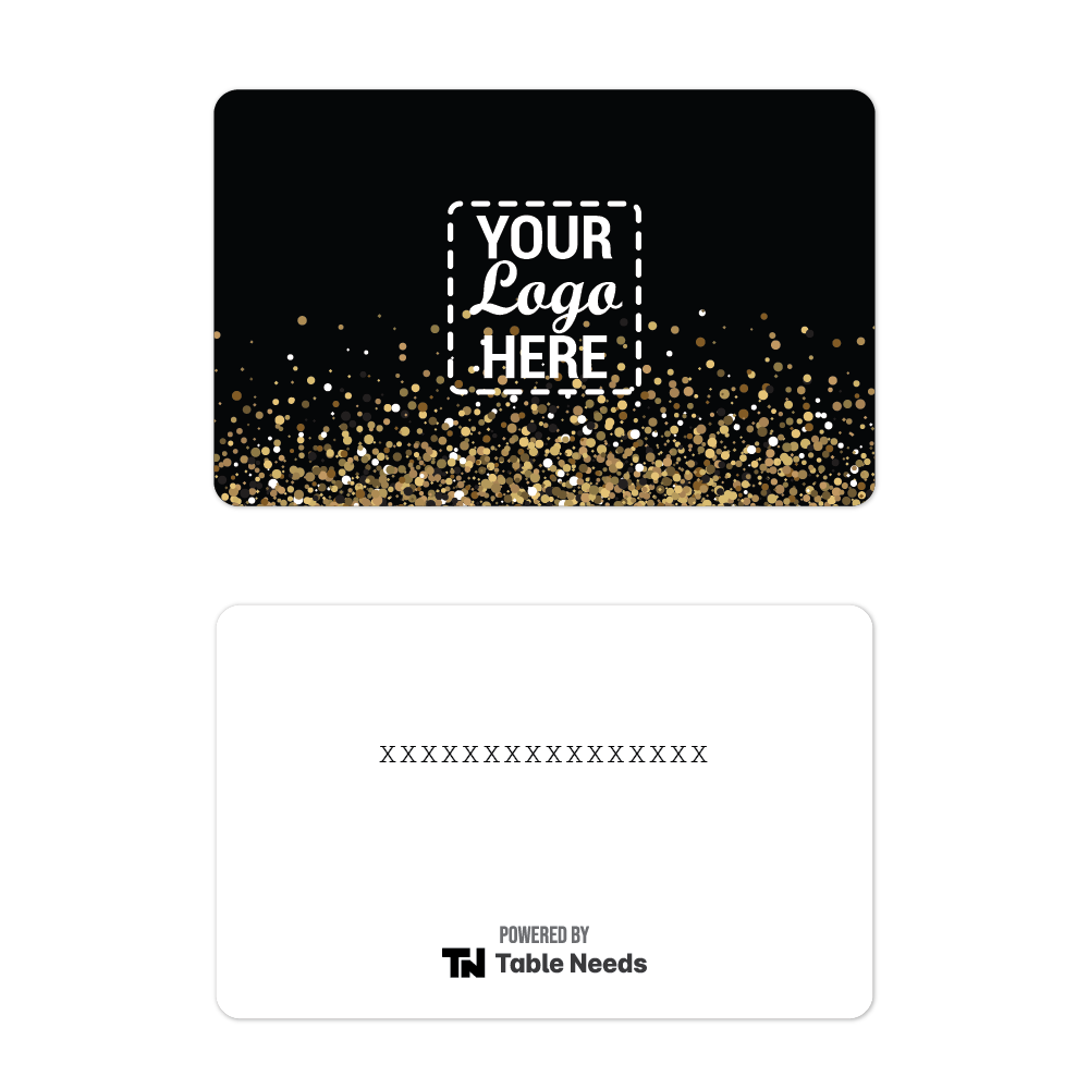 TableNeeds Gift Cards Your Logo Here Black Glitter