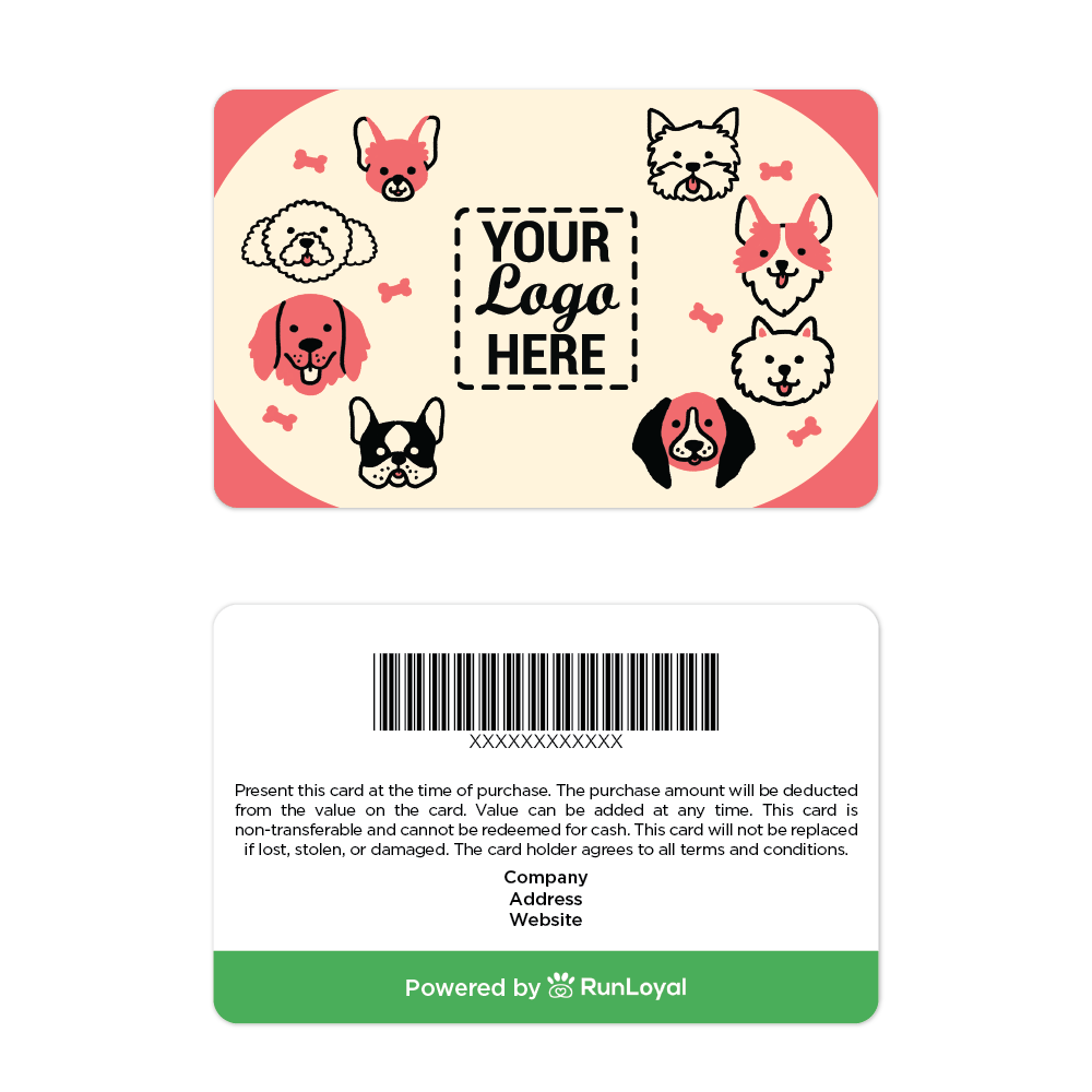 RunLoyal Your Logo Here Gift Cards - Puppies