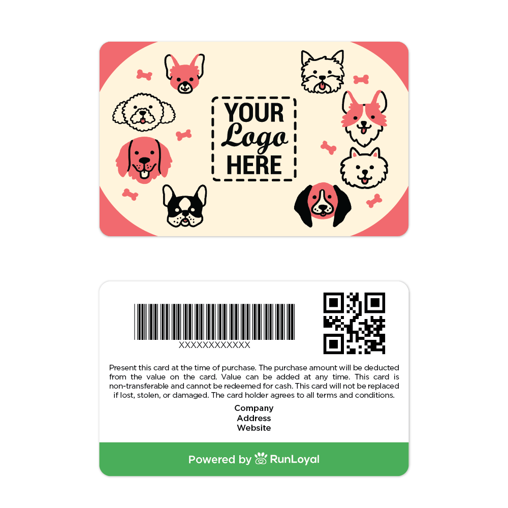 RunLoyal Your Logo Here Gift Cards - Puppies
