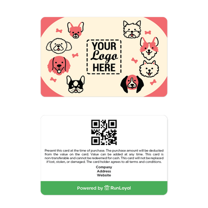 RunLoyal Your Logo Here Gift Cards - Puppies
