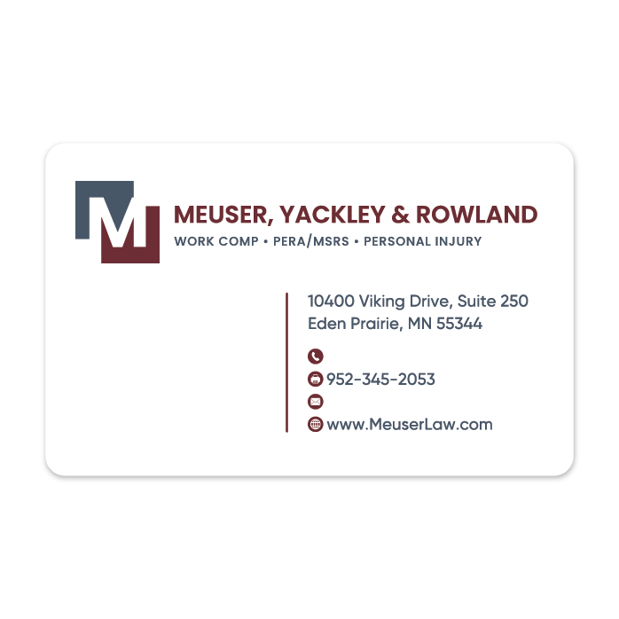 Meuser Law Custom Paper Business Cards