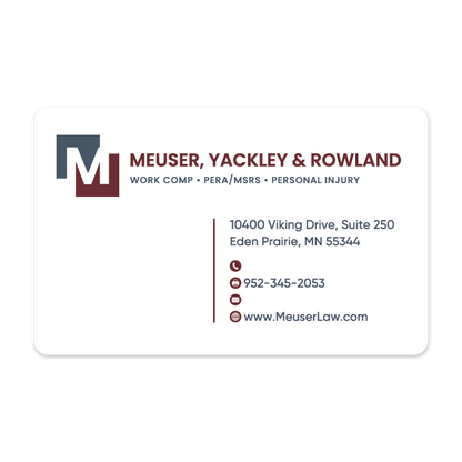 Meuser Law Custom Paper Business Cards