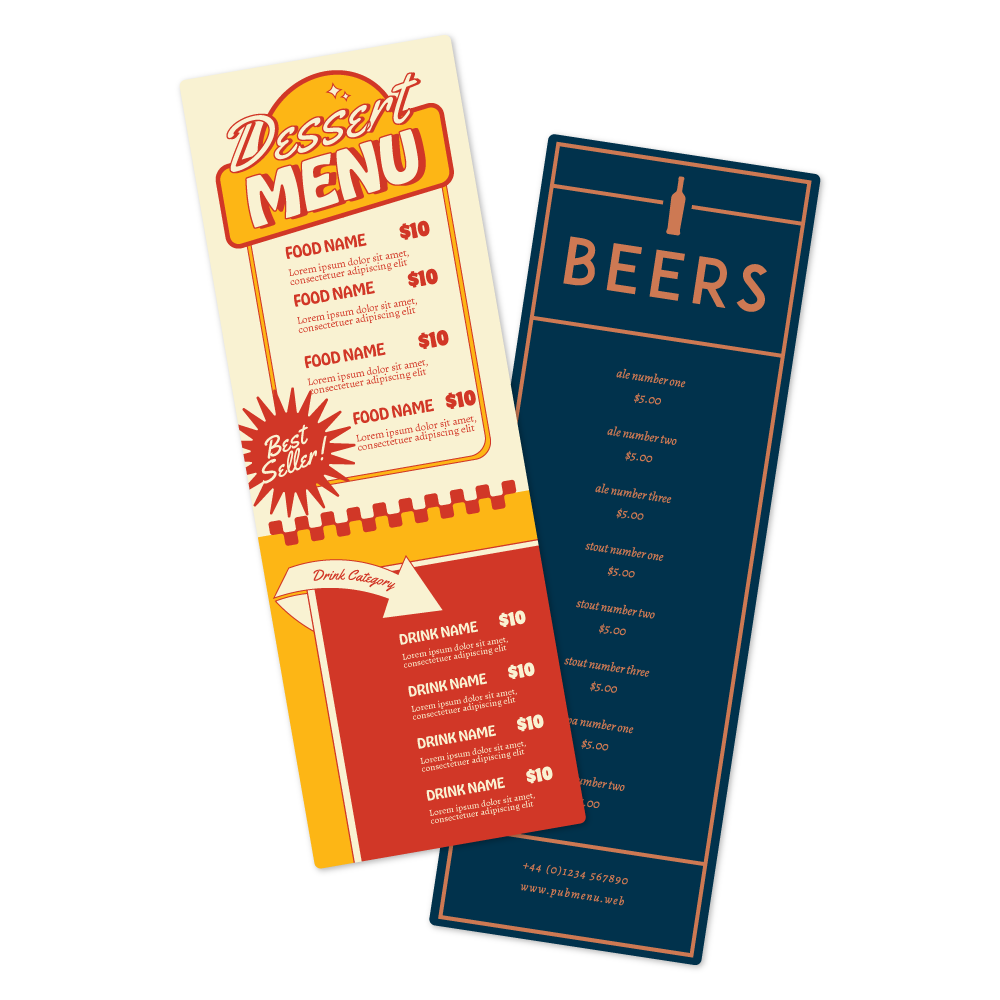 Custom Menu/Drink Menu - 5.5