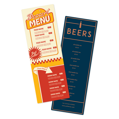 Custom Menu/Drink Menu - 5.5" x 16"