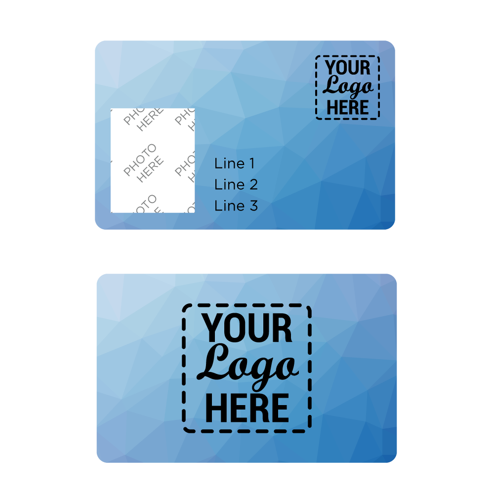 Blue Triangle Horizontal ID Badges