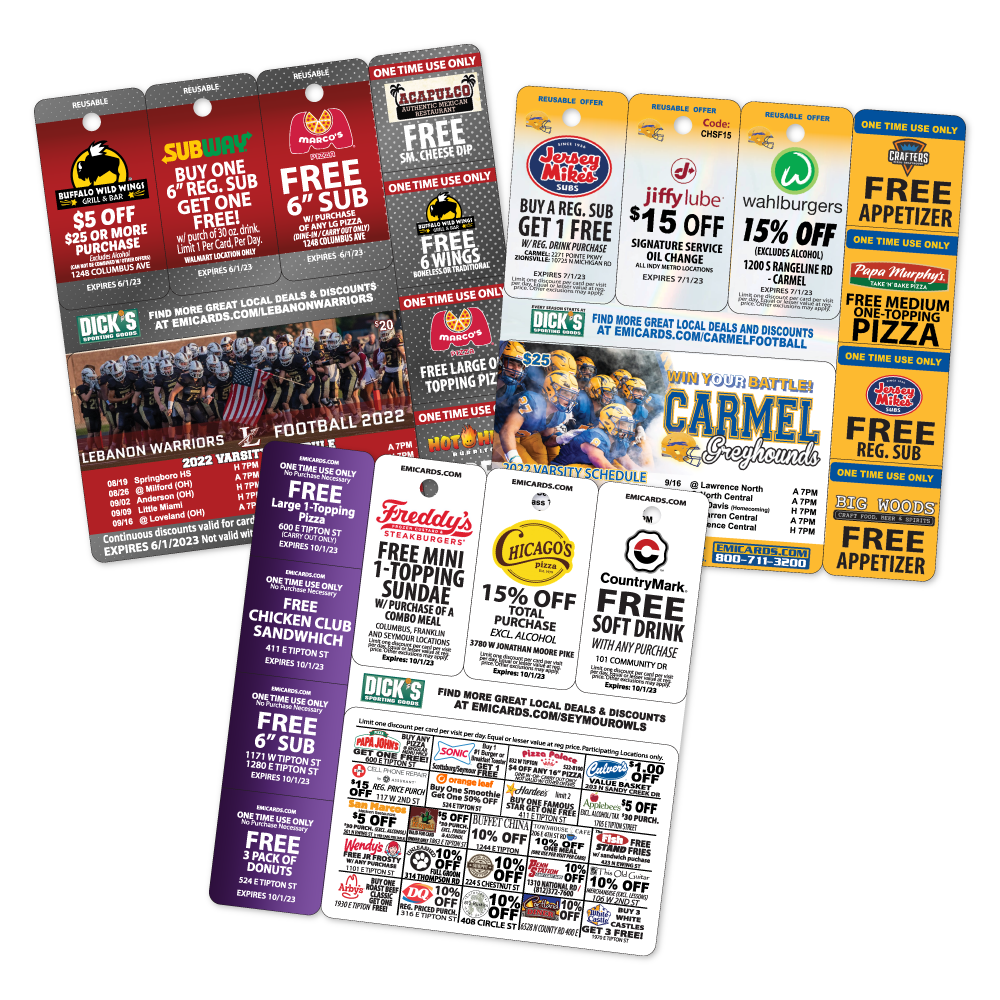EMI Fundraising Punch Out Combo Card with Three Key Tags and Four Breakaways