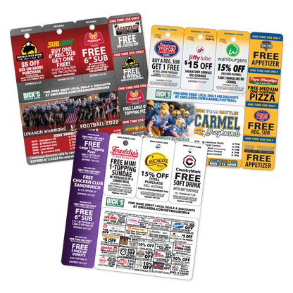 EMI Fundraising Punch Out Combo Card with Three Key Tags and Four Breakaways