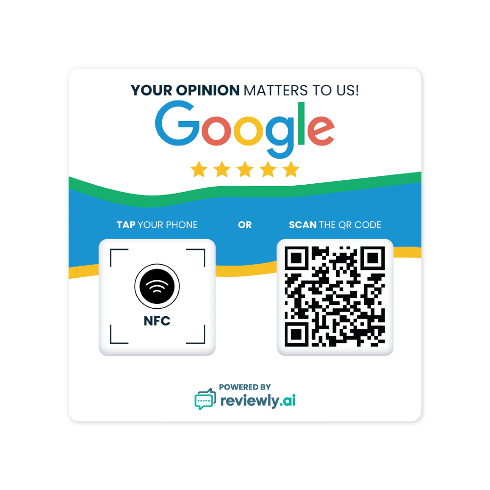 Reviewly.ai Square NFC & QR Code Card