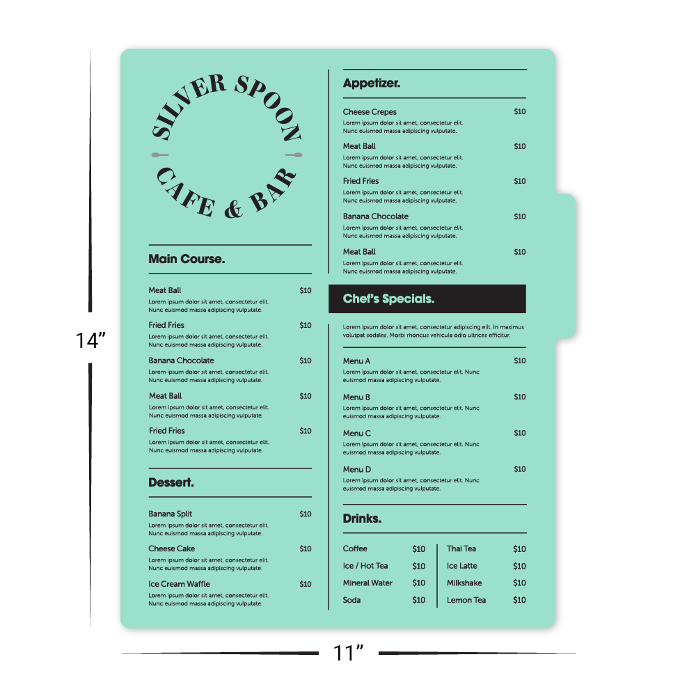 Custom Lower Tabbed Menu/Signage - 11