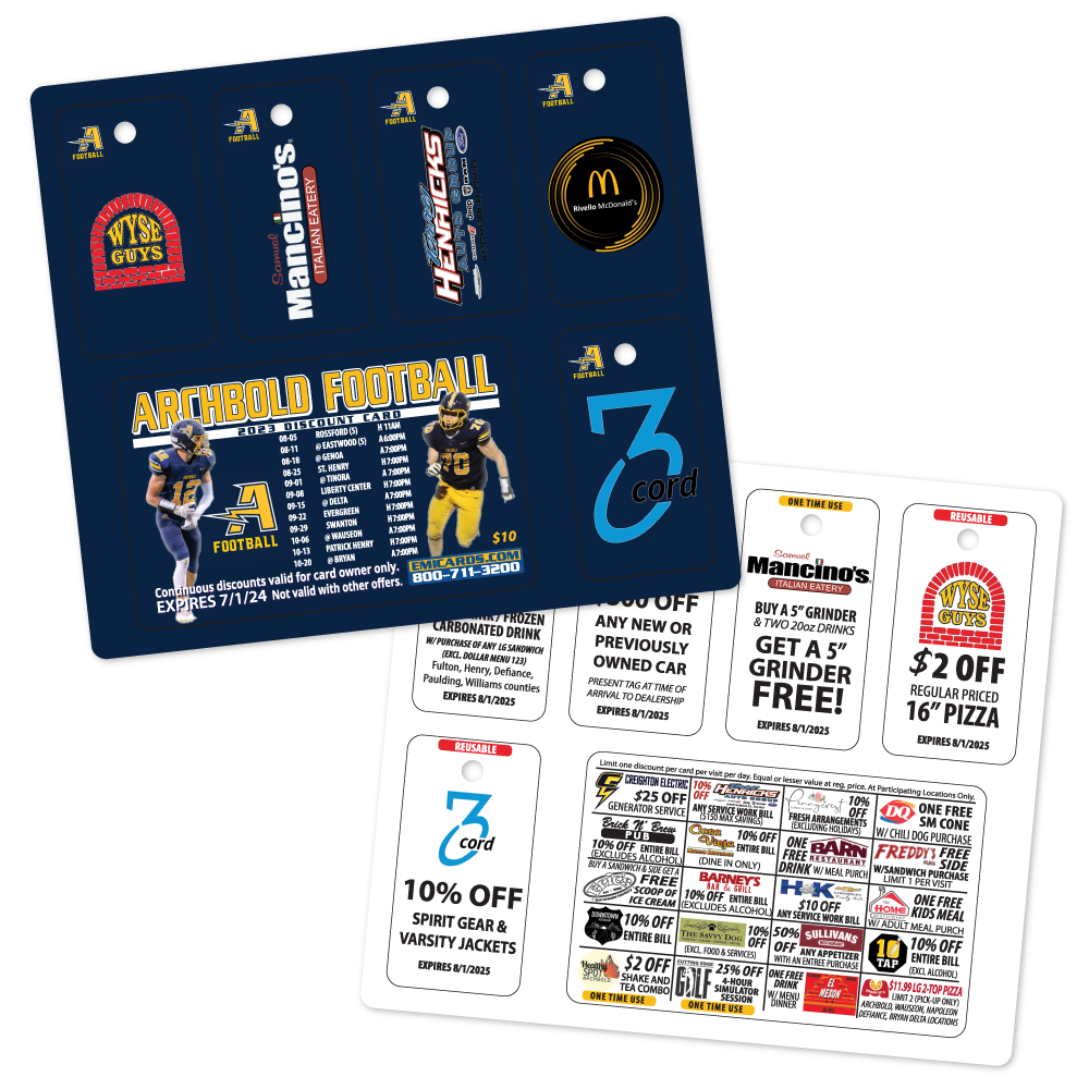 EMI Fundraising Punch Out Combo Card with Five Key Tags