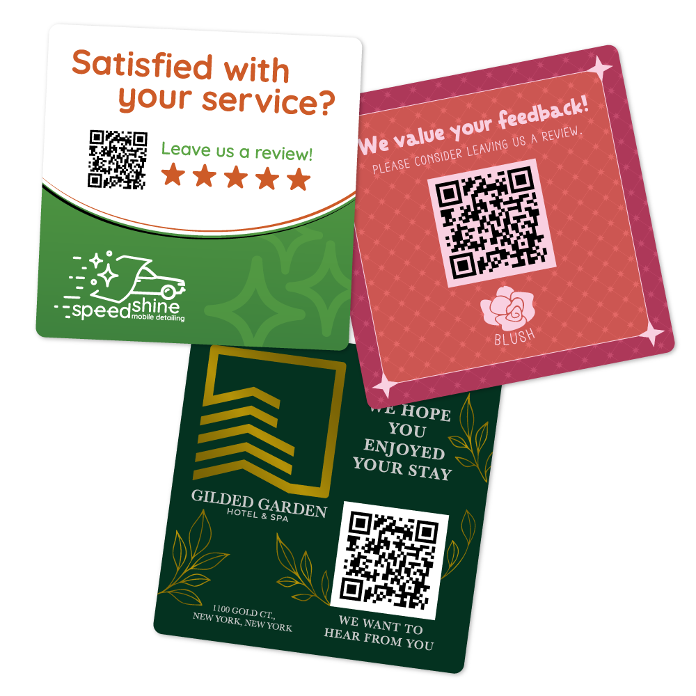Custom 4" x 4" Square Review Cards