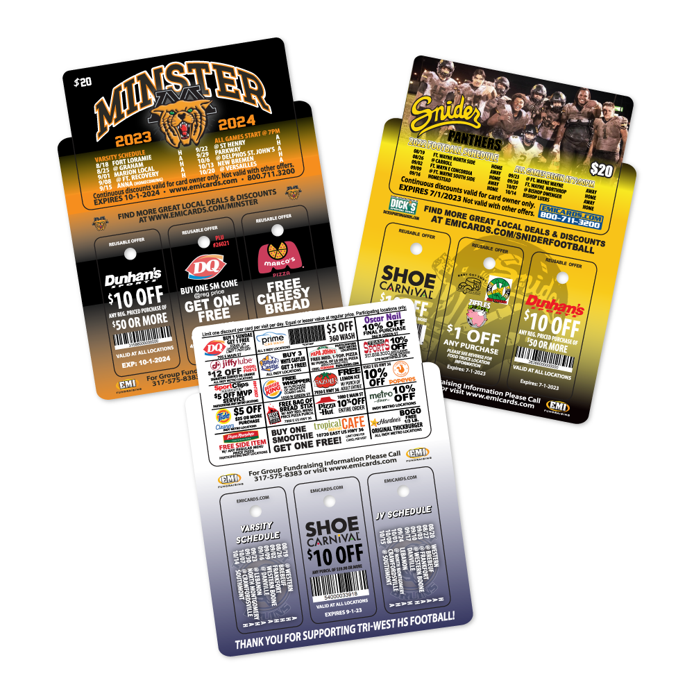 EMI Fundraising Punch Out Combo Card with Three Key Tags