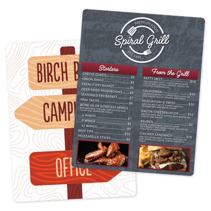Custom Menu/Signage - 8.5" x 11" Shape