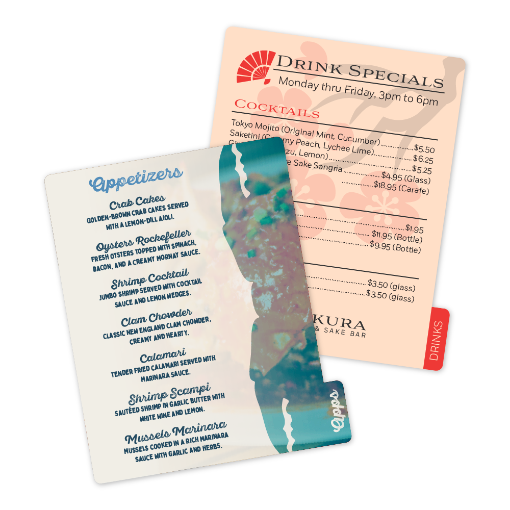 Custom Tabbed (Page 1) Menu/Signage - 10