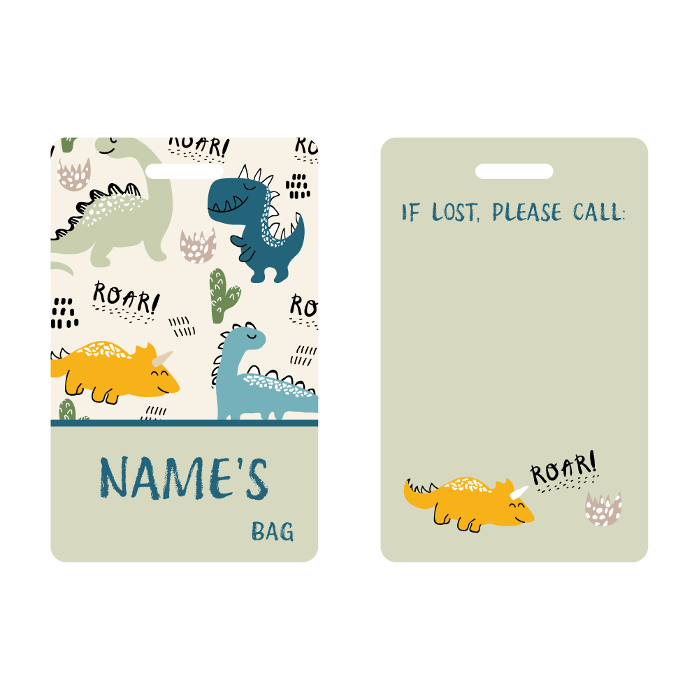 Writeable Dinosaur Bag Tags