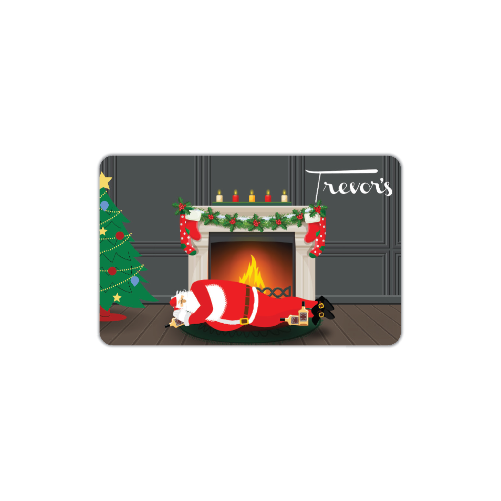 Trevor's Liquor Sleeping Santa Business Card