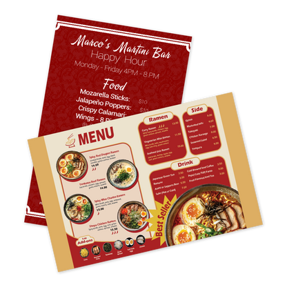 Custom Menu/Signage - 5.5" x 8.5"