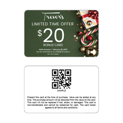 Trevor’s Liquor 20 Bonus - Green Gift Card