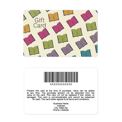 Book Pattern Gift Cards