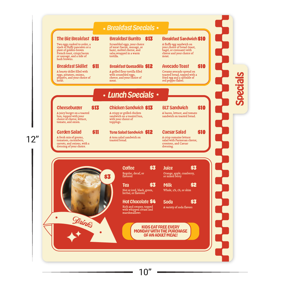 Custom Tabbed (Page 2) Menu/Signage - 10