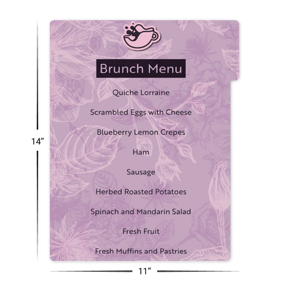 Custom Tabbed Menu/Signage - 11" x 14"