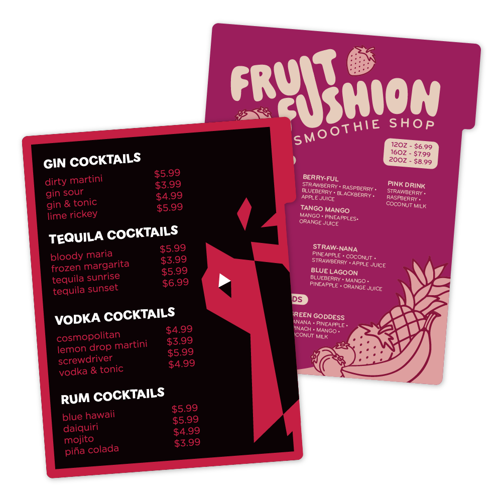 Custom Tabbed Menu/Signage - 11