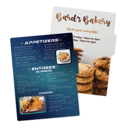 Custom Lower Tabbed Menu/Signage - 11" x 14"